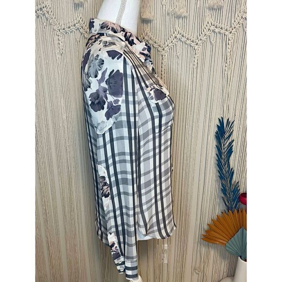 NWOT Paige 100% Silk Floral Blouse Size S - Picture 4 of 8